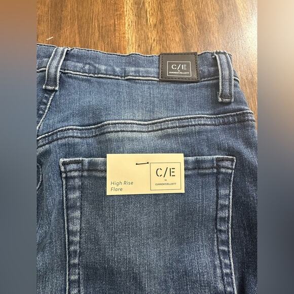 NWT C/E Current/Elliot High Rise Flare Denim Blue Jeans Size 27 - Picture 5 of 6